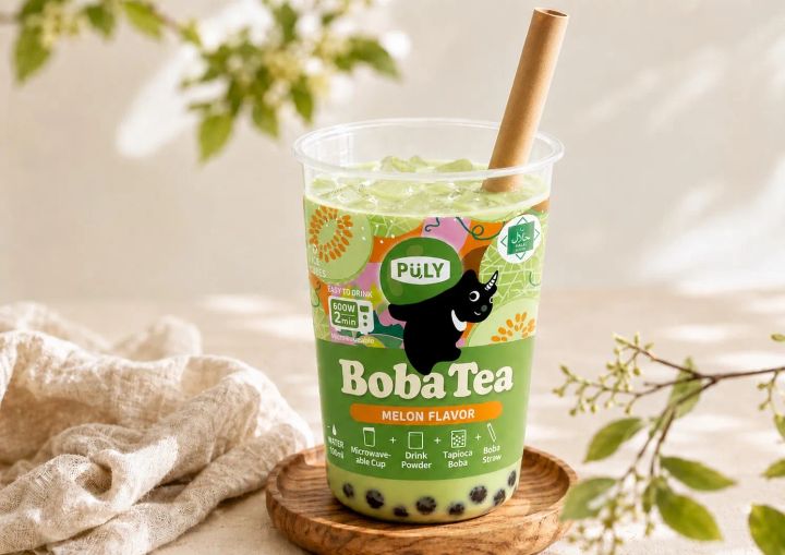 プーリータピオカドリンク(BobaTea)メロン