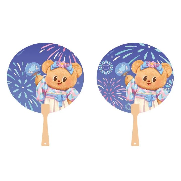 バターベア 花火柄うちわ