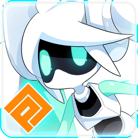 『OVER RUSH』の白銀の人型AIロボットキャラクター