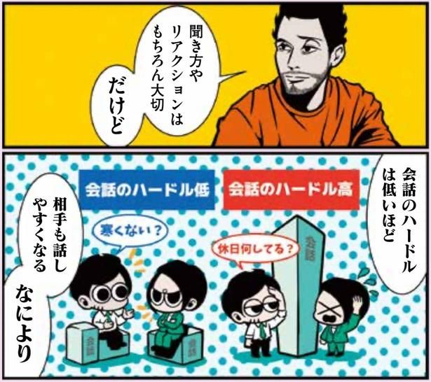 会話のハードルは低いほど相手も話しやすくなる （C）B.B軍曹／主婦と生活社