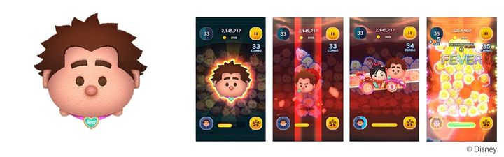 マイヒーローラルフのツムアイコンとゲームプレイ画面