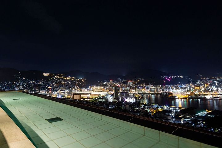 大江戸温泉 Premium 長崎ホテル清風 露天風呂 夜景