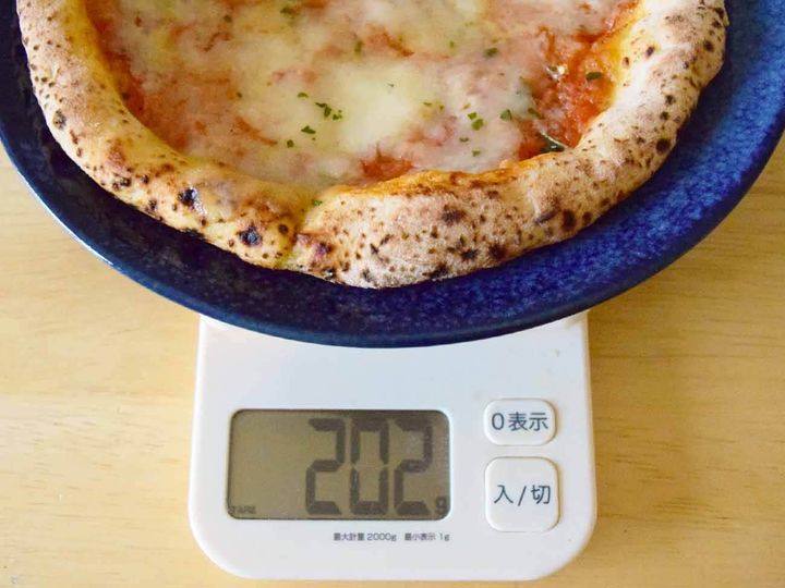 お皿の重さを抜いた重量は202g