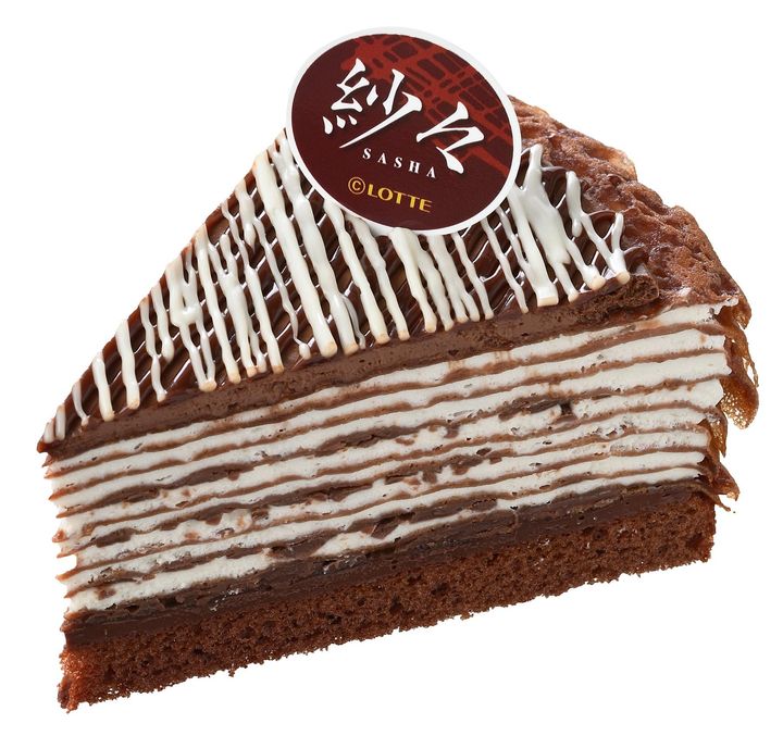 銀座コージーコーナー「紗々ミルクレープ」の断面カット