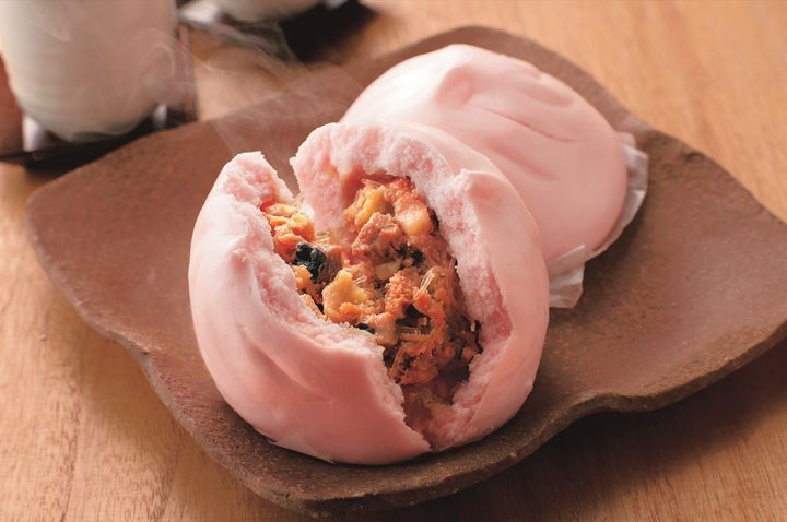 明太豚まんの断面