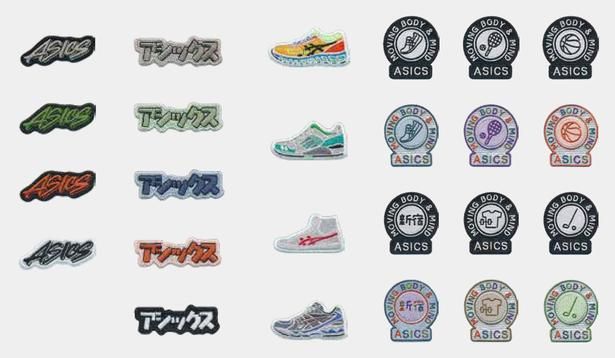 刺しゅうワッペン(各550円) アシックス社提供