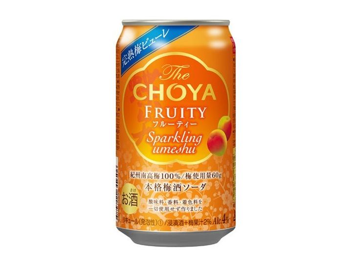 「The CHOYA フルーティー ソーダ缶」のパッケージ全体