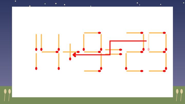 【マッチ棒クイズ】1本だけ動かして正しい式に：14-9=29？の解答画像