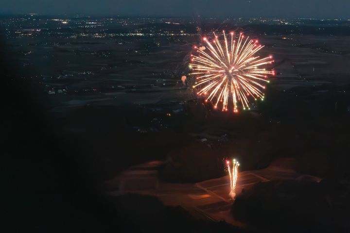 都心上空のプライベート花火