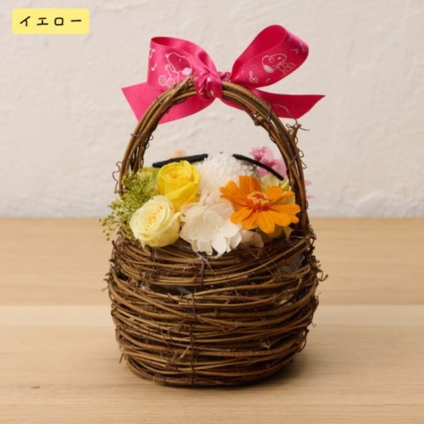 イエローの“お花スヌーピー”バック