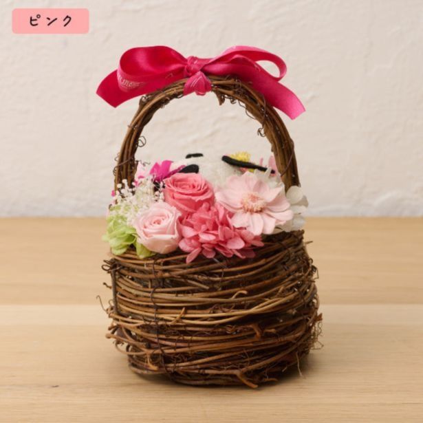 ピンクの“お花スヌーピー”バック