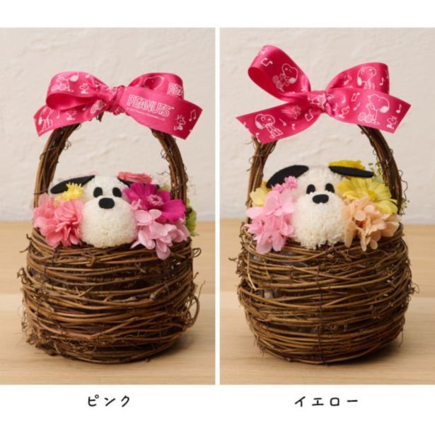 花の色合いは、ピンクとイエローの2色を用意