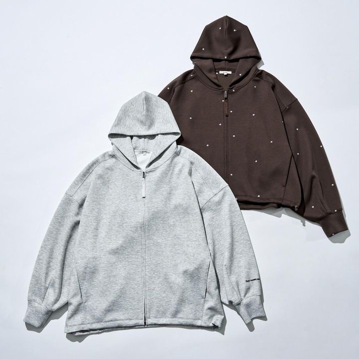 画像: エアバルーンダブルZIPパーカー（グレー、ブラウン）各¥7,000 出典：ニコアンド