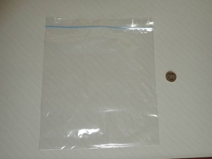 ダイソー：ストックバッグ(チャック付、L、15枚、冷蔵保存用)