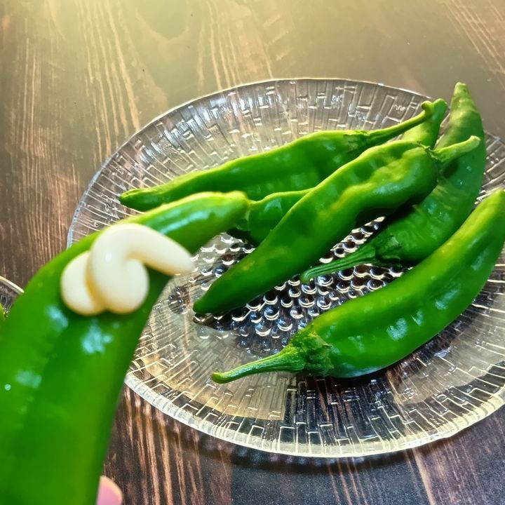 まずは、サラダ甘長！
