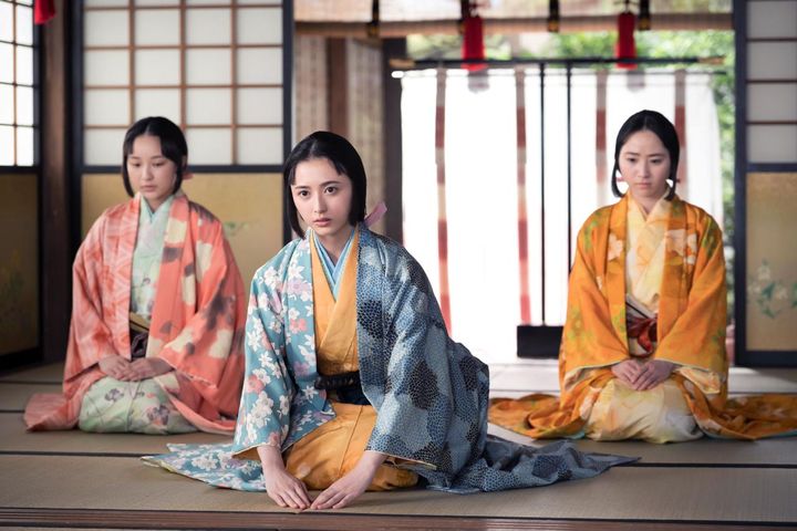 茶々（井上和）、初（田牧そら）、江（西川愛莉）／大河ドラマ「豊臣兄弟！」第33回より ©️NHK
