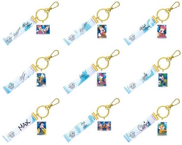 G賞銀テープ風キーホルダー全9種の水色グラデーションデザイン