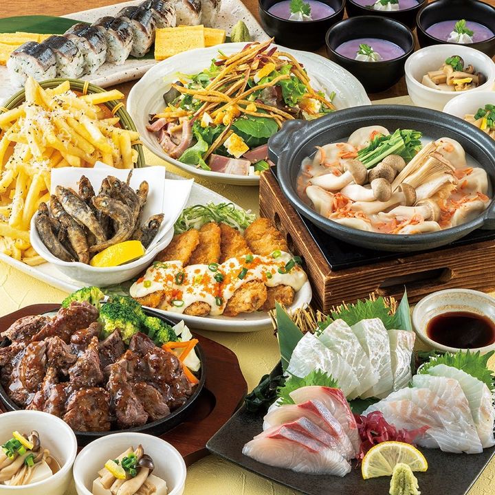 4,500円コースの秋刀魚棒寿司と牛肉料理