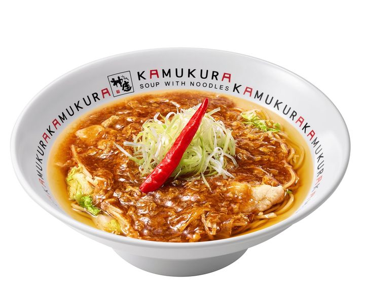 どうとんぼり神座「黒酢仕立ての酸辣湯麺」トッピングなしの基本形