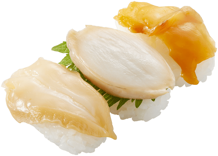 3種の貝食べ比べのにぎり寿司
