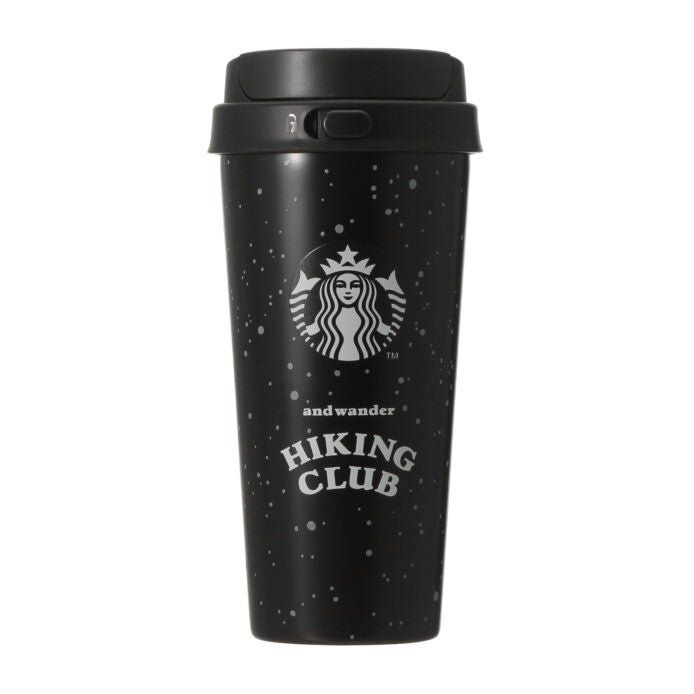 黒地星空模様のand wander×STARBUCKS HIKING CLUBタンブラー