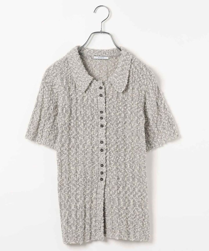 画像: ブークレ半袖シャツニット（グレー）¥5,990（ベイフロー） 出典：ベイフロー