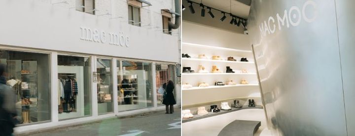 聖水のメインストリートに位置。店内には壁一面にシューズが並ぶ／提供：MACMOC聖水フラッグシップ