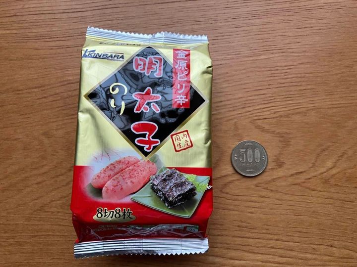 ダイソー：金原海苔店 金原ピリ辛明太子のり 8切8枚
