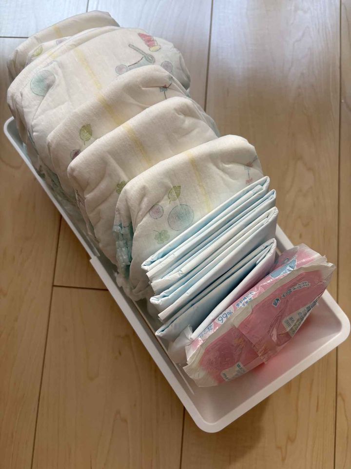 画像: おむつとおしりふきの収納に使ってみると？