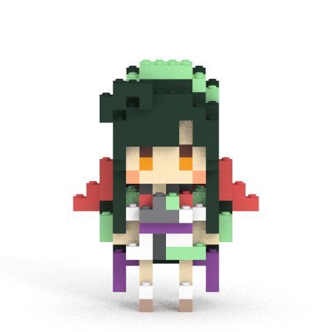 濃緑髪と紫のスカートの東北ずん子フィギュア正面