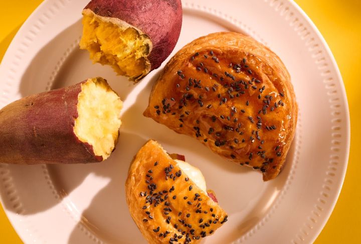 焼きたてカスタードおいもパイと使用するさつまいも