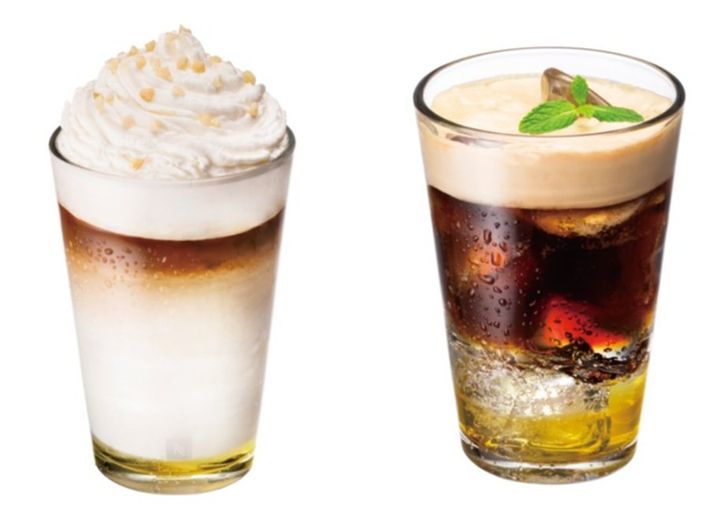 「バニラ アイスラテ」と「パッションフルーツ コーヒーフィズ」