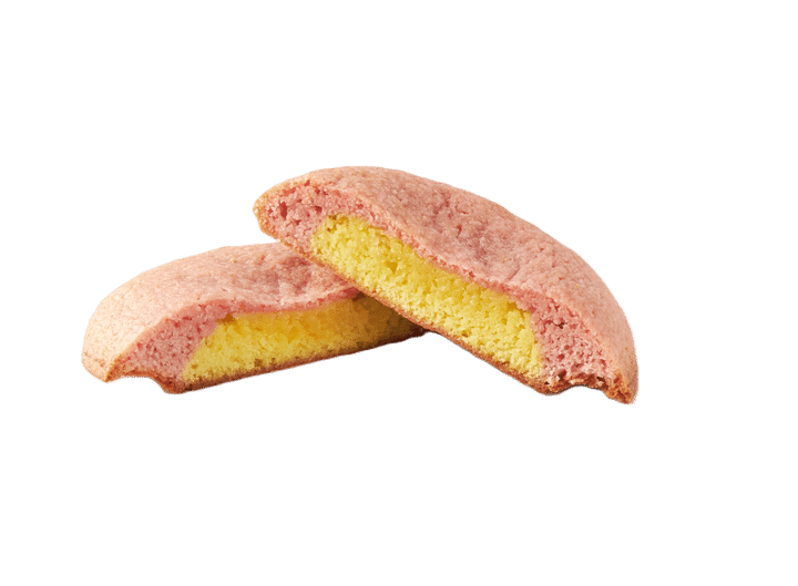 お店で焼いた さつまいもみたいなクッキー 断面の二層構造