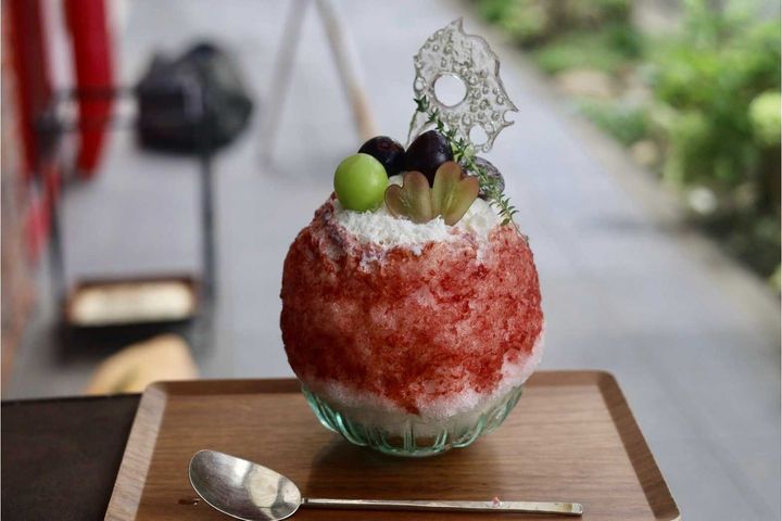 巨峰やマスカットを使ったかき氷