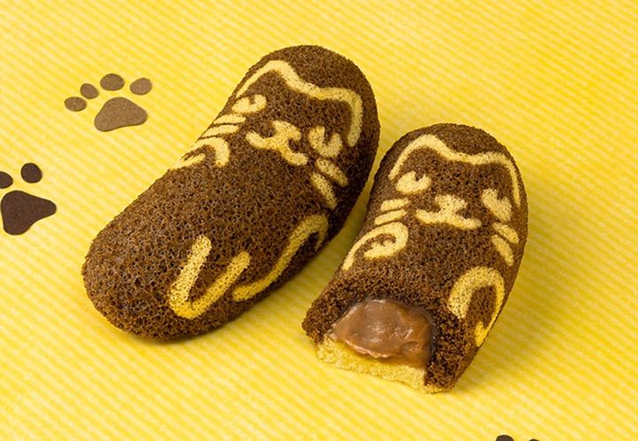 東京ばな奈ぶにゃんこ チョコバナナ味の焼き菓子と断面