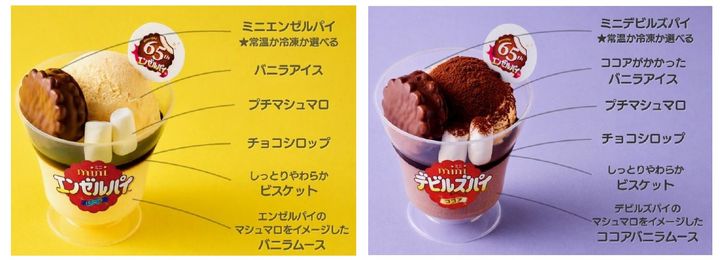 エンゼルパイパフェとデビルズパイパフェの構成要素