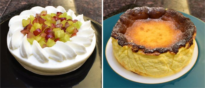 葡萄のジェノワーズシャンティとバスクチーズケーキ