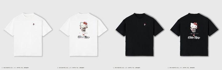 CRONOS × ハローキティ BIG TEE 白と黒の前後デザイン