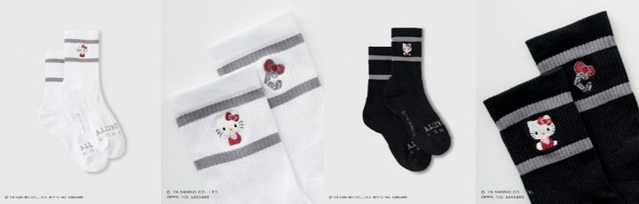 CRONOS × ハローキティ ソックス 白と黒