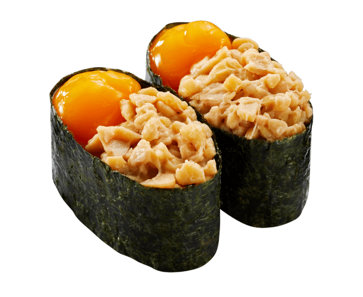 卵黄納豆軍艦 納豆と卵黄をのせた軍艦巻き