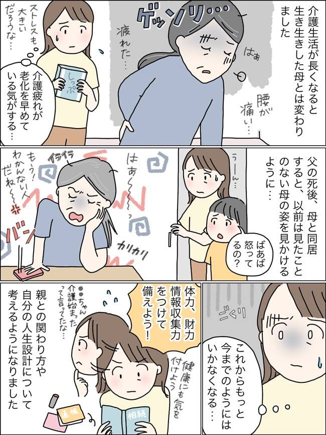 母の様子が以前と違うようになった女性