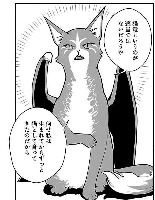 異世界ファンタジー『猫と竜』の一コマ
