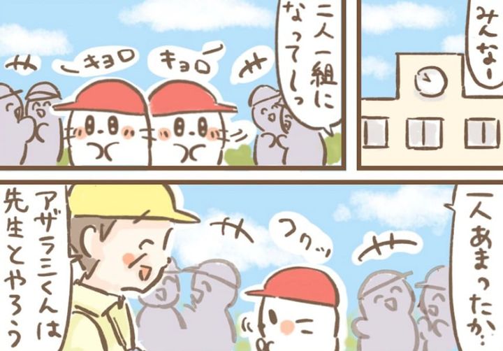ママに会いたくなったアザラシくんについて描いた漫画のカット（はまゆさん提供）