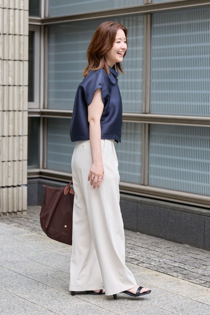 クラウドチームVERY藤原沙由里の[CAVORI]ガーデニアトップスコーデ