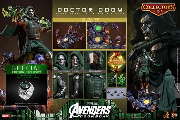 セット内容はこちら(「【ムービー・マスターピース】『アベンジャーズ／ドゥームズデイ』1/6スケールフィギュア ドクター・ドゥーム(アルティメット版)[ボーナスアクセサリー付き]」) [c] 2026 MARVEL
