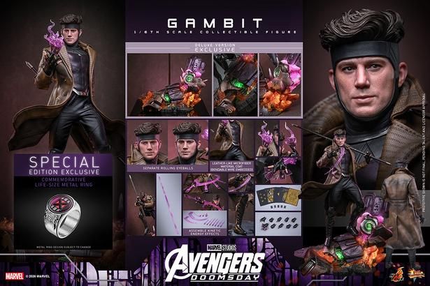セット内容はこちら(「【ムービー・マスターピース】『アベンジャーズ／ドゥームズデイ』1/6スケールフィギュア ガンビット(デラックス版)[ボーナスアクセサリー付き]」) [c] 2026 MARVEL