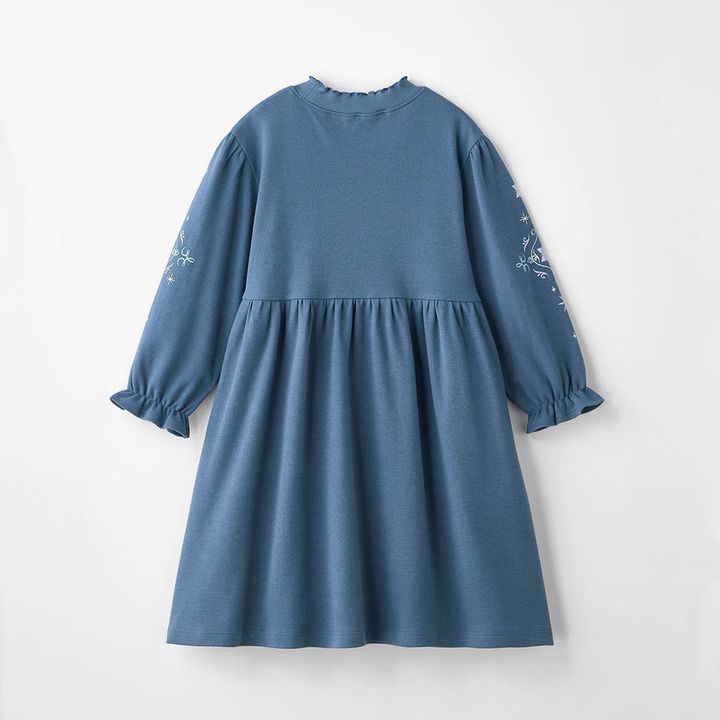 袖プリントワンピース バックスタイル