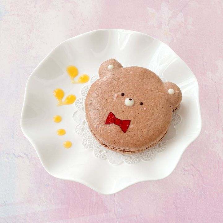 お花のクマカロン ココア味