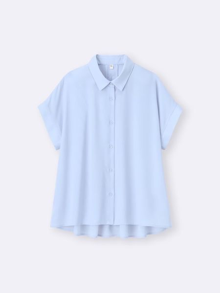 【GU】 通勤にもOKな「ドレープフレアシャツ」