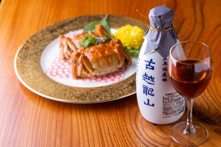 上海蟹と紹興酒